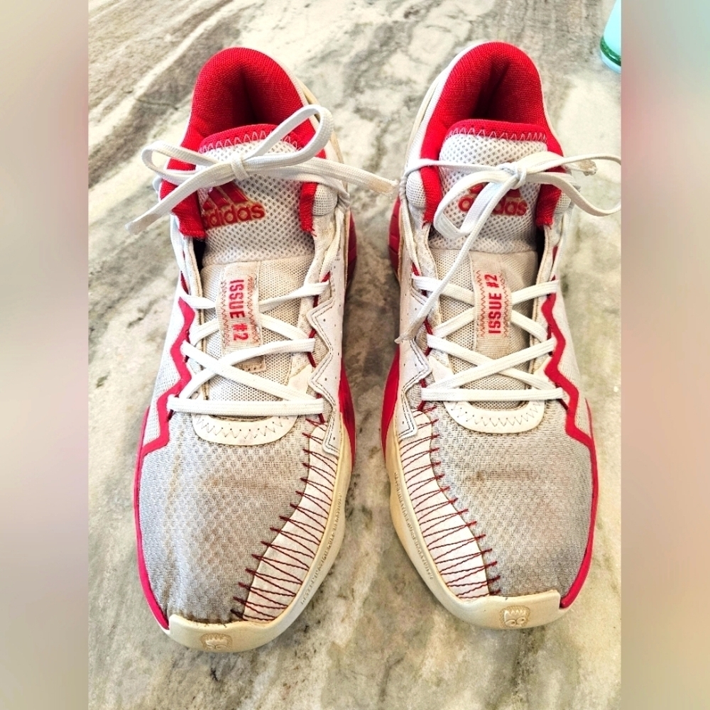 Adidas Men's D.O.N. Issue #2 'Red White' Basketball Sneakers Size 10